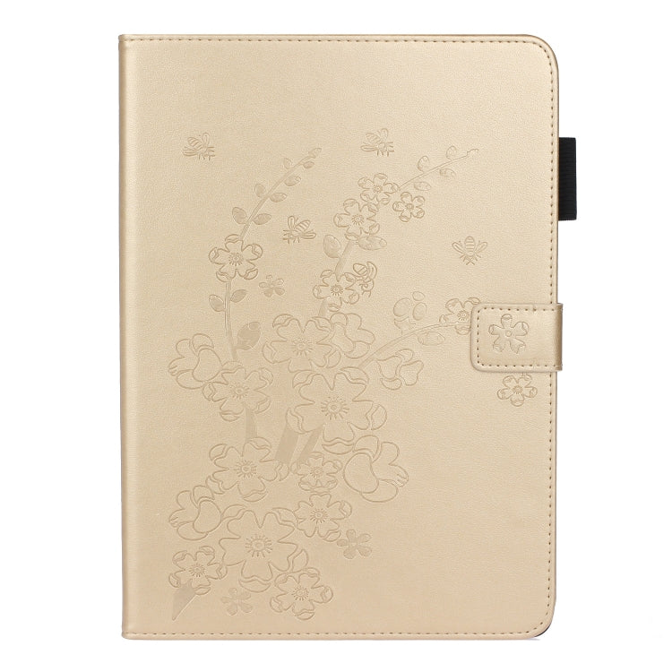 For iPad Pro 11 (2020) Plum Blossom Embossing Pattern Horizontal Flip Leather Tablet Case with Holder & Card Slot