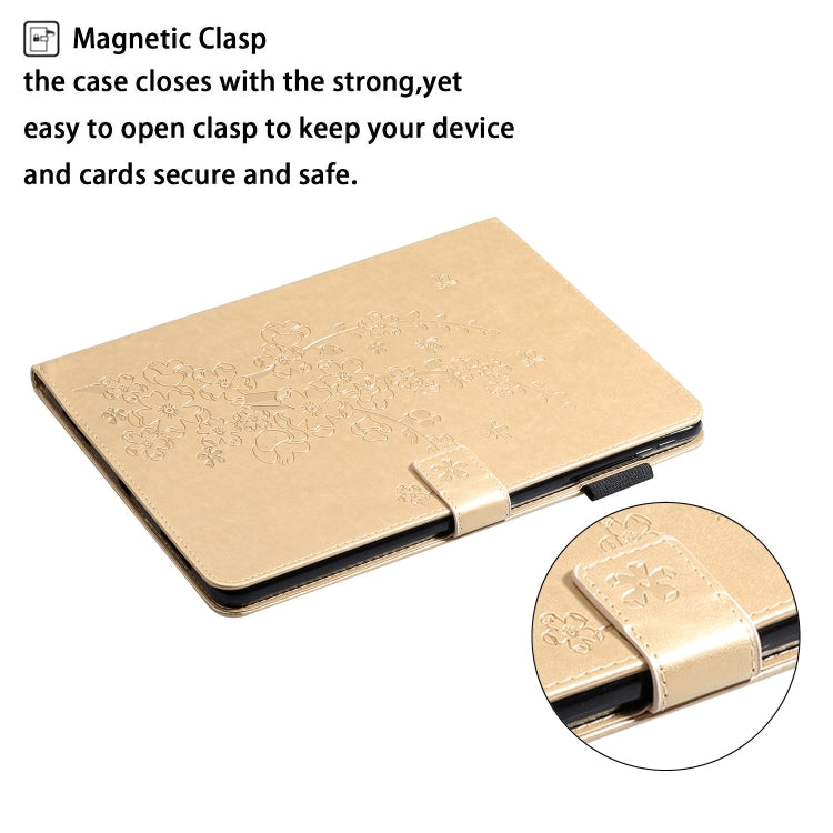 For iPad Pro 11 (2020) Plum Blossom Embossing Pattern Horizontal Flip Leather Tablet Case with Holder & Card Slot