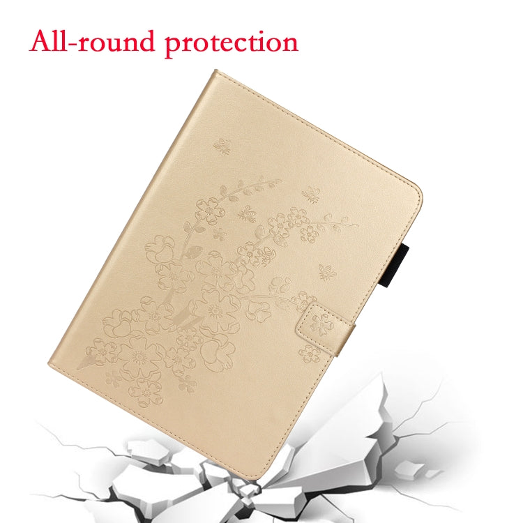 For iPad Pro 11 (2020) Plum Blossom Embossing Pattern Horizontal Flip Leather Tablet Case with Holder & Card Slot