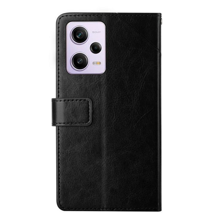 For Xiaomi Redmi Note 12 Pro 5G China HT01 Y-shaped Pattern Flip Leather Phone Case
