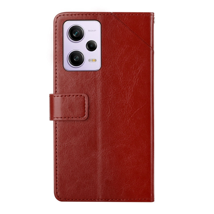 For Xiaomi Redmi Note 12 Pro 5G China HT01 Y-shaped Pattern Flip Leather Phone Case
