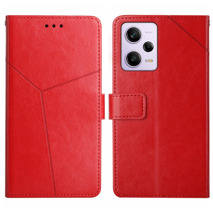 For Xiaomi Redmi Note 12 Pro 5G China HT01 Y-shaped Pattern Flip Leather Phone Case