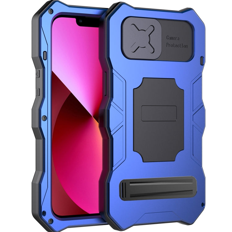 For iPhone 14 Life Waterproof Camshield Tri-poof Metal Phone Case with Holder