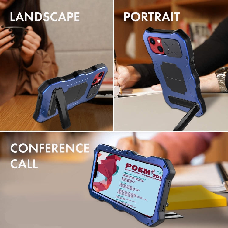 For iPhone 14 Life Waterproof Camshield Tri-poof Metal Phone Case with Holder