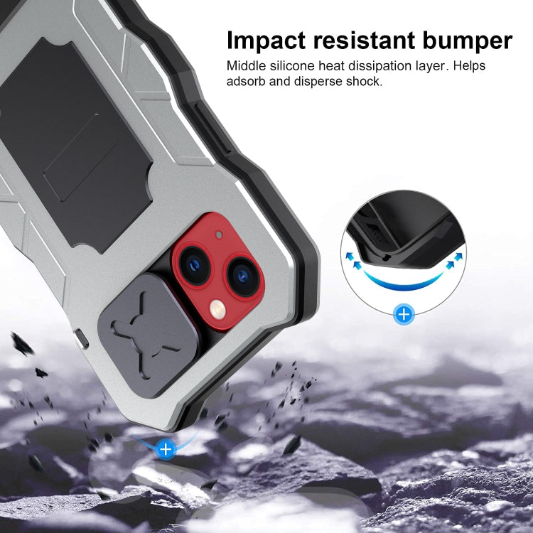 For iPhone 14 Life Waterproof Camshield Tri-poof Metal Phone Case with Holder