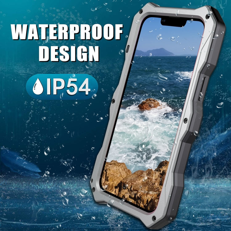 For iPhone 14 Life Waterproof Camshield Tri-poof Metal Phone Case with Holder