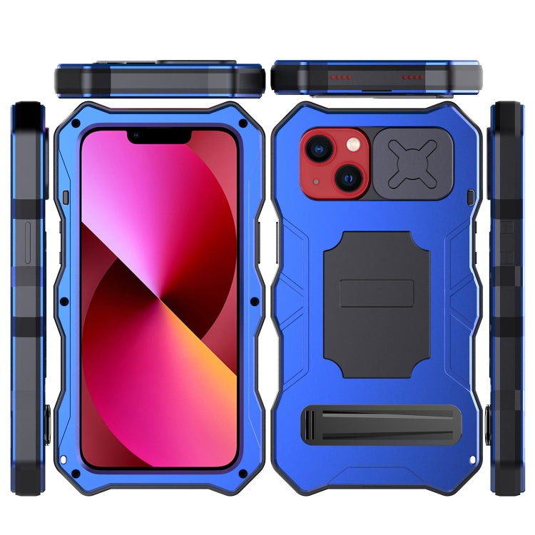 For iPhone 14 Plus Life Waterproof Camshield Tri-poof Metal Phone Case with Holder