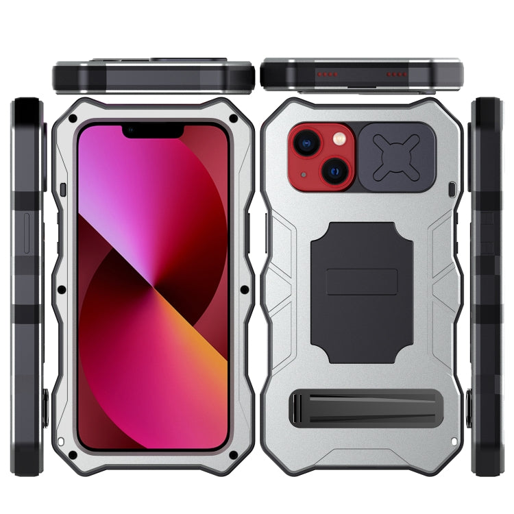 For iPhone 14 Plus Life Waterproof Camshield Tri-poof Metal Phone Case with Holder
