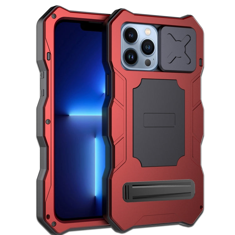 For iPhone 14 Pro Max Life Waterproof Camshield Tri-poof Metal Phone Case with Holder