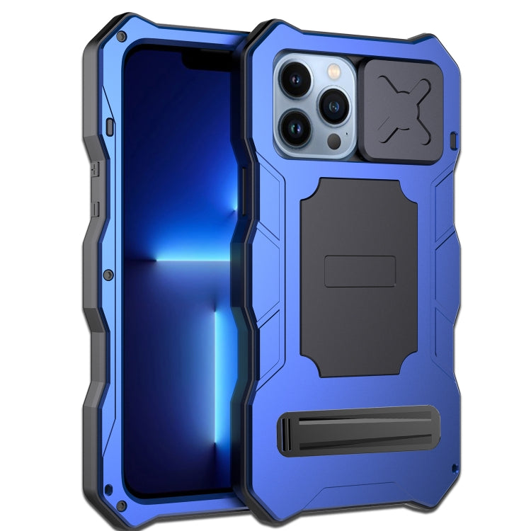 For iPhone 14 Pro Max Life Waterproof Camshield Tri-poof Metal Phone Case with Holder