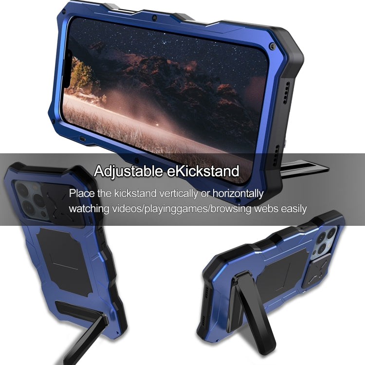 For iPhone 14 Pro Max Life Waterproof Camshield Tri-poof Metal Phone Case with Holder