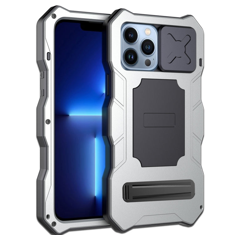 For iPhone 14 Pro Max Life Waterproof Camshield Tri-poof Metal Phone Case with Holder