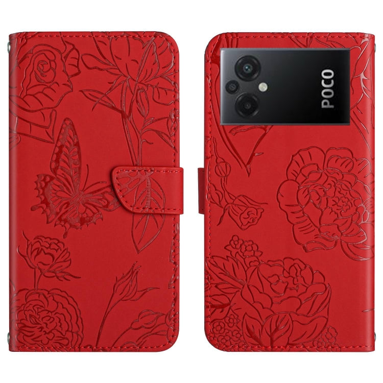 For Xiaomi Redmi 11 Prime 5G HT03 Skin Feel Butterfly Embossed Flip Leather Phone Case