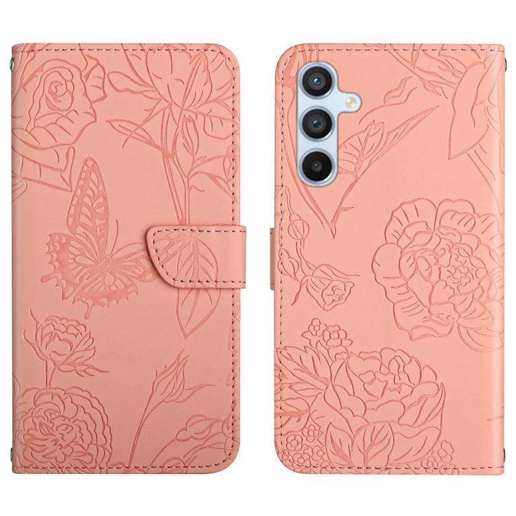 For Samsung Galaxy A54 5G HT03 Skin Feel Butterfly Embossed Flip Leather Phone Case