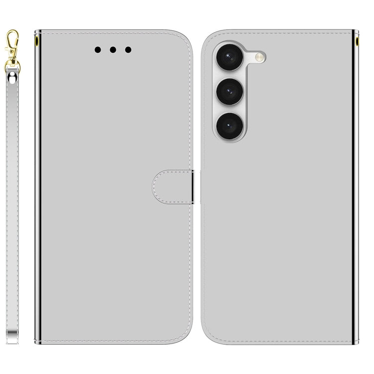 For Samsung Galaxy S23+ 5G Imitated Mirror Surface Flip Leather Phone Case