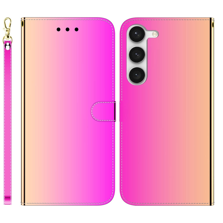 For Samsung Galaxy S23+ 5G Imitated Mirror Surface Flip Leather Phone Case