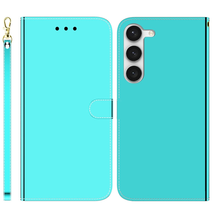 For Samsung Galaxy S23+ 5G Imitated Mirror Surface Flip Leather Phone Case