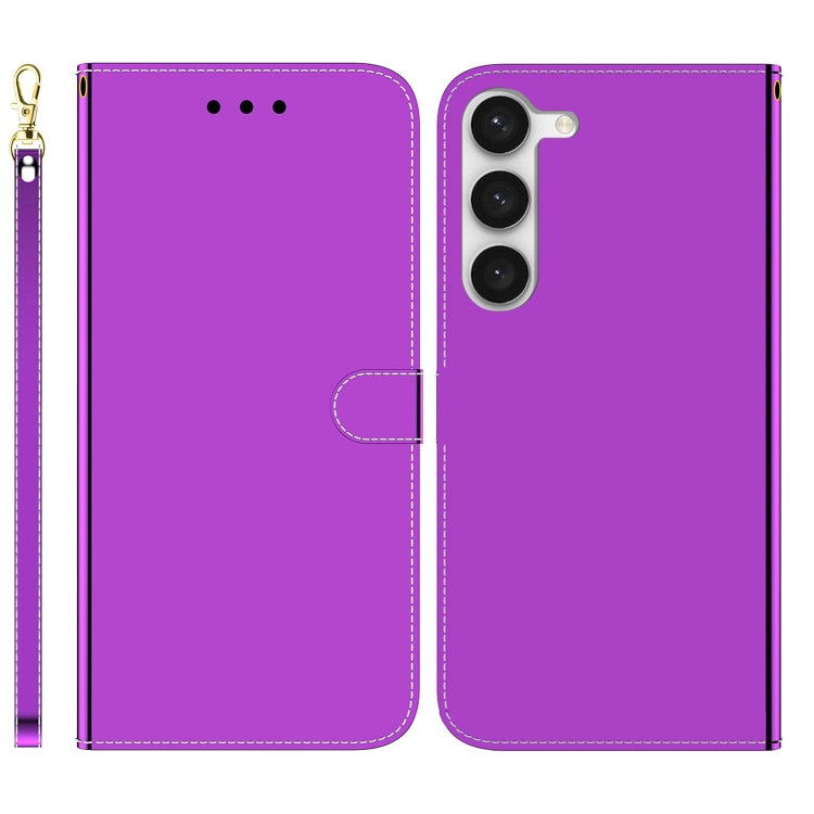For Samsung Galaxy S23+ 5G Imitated Mirror Surface Flip Leather Phone Case