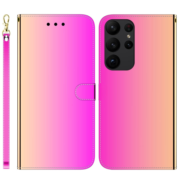 For Samsung Galaxy S23 Ultra 5G Imitated Mirror Surface Flip Leather Phone Case
