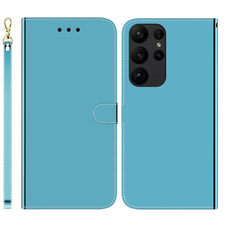For Samsung Galaxy S23 Ultra 5G Imitated Mirror Surface Flip Leather Phone Case