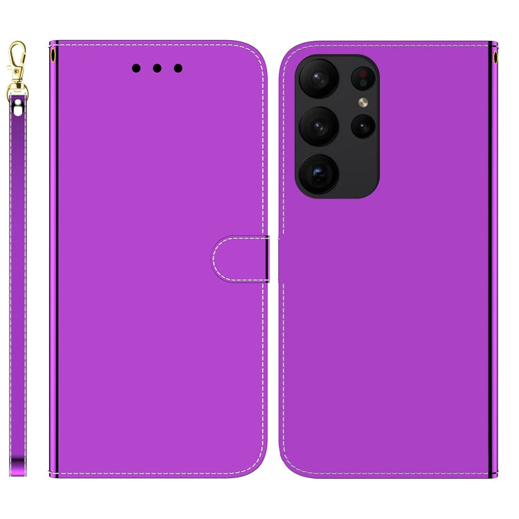 For Samsung Galaxy S23 Ultra 5G Imitated Mirror Surface Flip Leather Phone Case