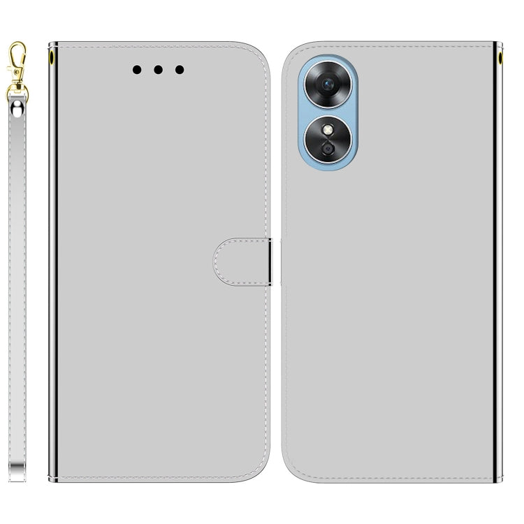 For OPPO A17 Imitated Mirror Surface Flip Leather Phone Case