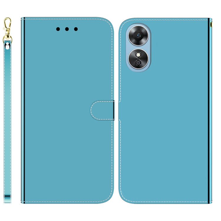 For OPPO A17 Imitated Mirror Surface Flip Leather Phone Case