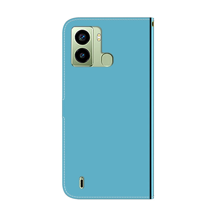 For Tecno Pop 6 Fingerprint Imitated Mirror Surface Flip Leather Phone Case