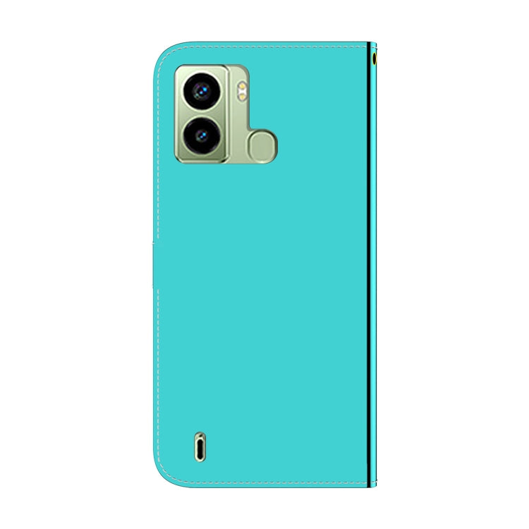 For Tecno Pop 6 Fingerprint Imitated Mirror Surface Flip Leather Phone Case