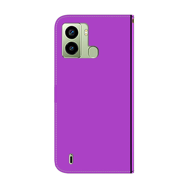 For Tecno Pop 6 Fingerprint Imitated Mirror Surface Flip Leather Phone Case