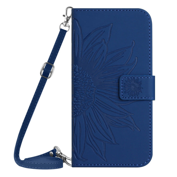 For Xiaomi Redmi 11 Prime 5G Skin Feel Sun Flower Pattern Flip Leather Phone Case with Lanyard