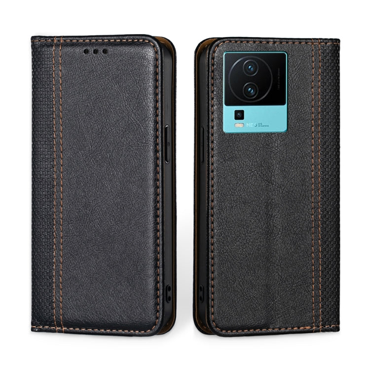 For vivo iQOO Neo7 Grid Texture Magnetic Flip Leather Phone Case