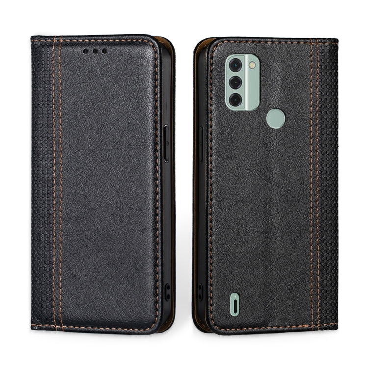 For Nokia C31 Grid Texture Magnetic Flip Leather Phone Case