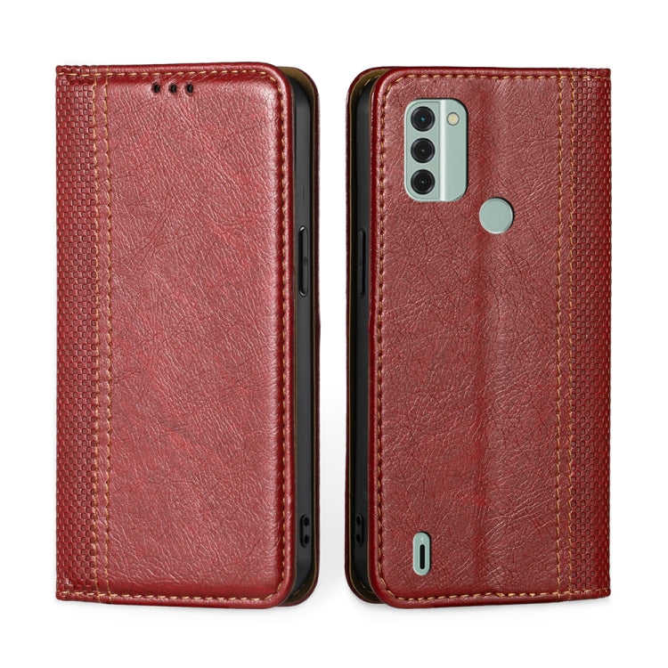 For Nokia C31 Grid Texture Magnetic Flip Leather Phone Case