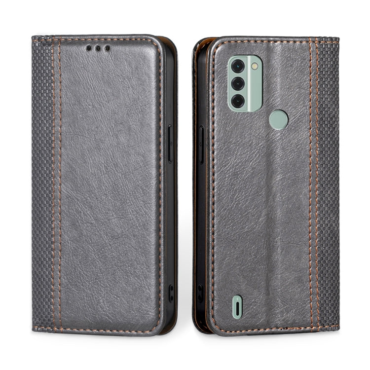 For Nokia C31 Grid Texture Magnetic Flip Leather Phone Case