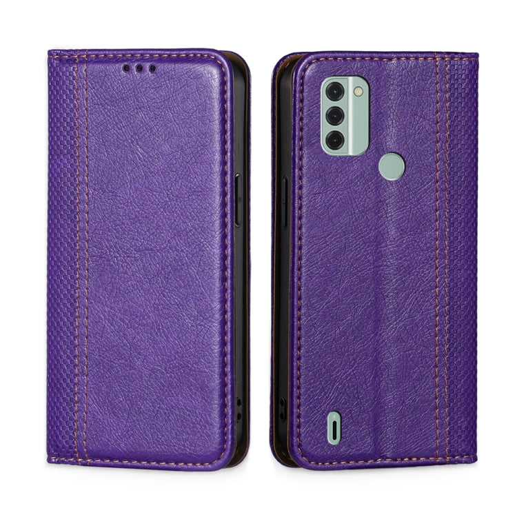 For Nokia C31 Grid Texture Magnetic Flip Leather Phone Case