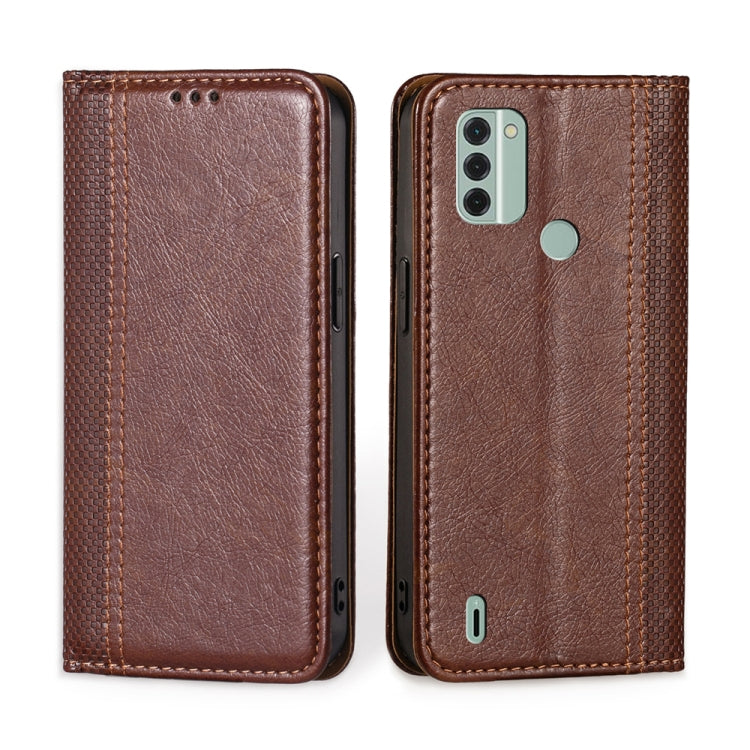 For Nokia C31 Grid Texture Magnetic Flip Leather Phone Case