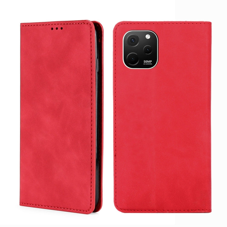 For Huawei nova Y61 Skin Feel Magnetic Horizontal Flip Leather Phone Case