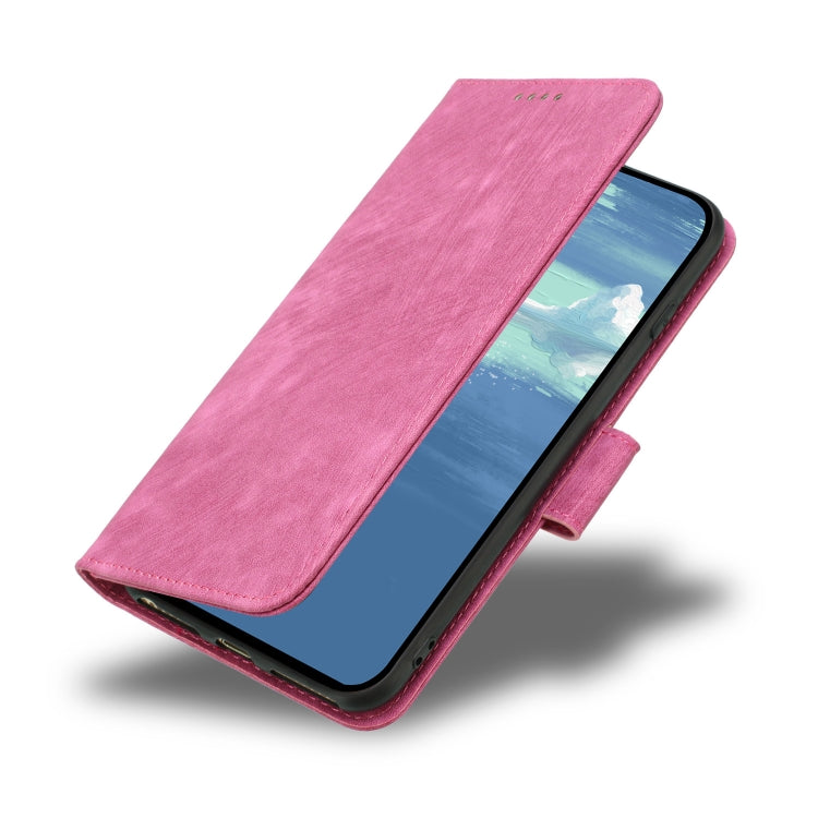 For iPhone 13 mini Dual-Fold Stripe Texture Buckle Leather Phone Case