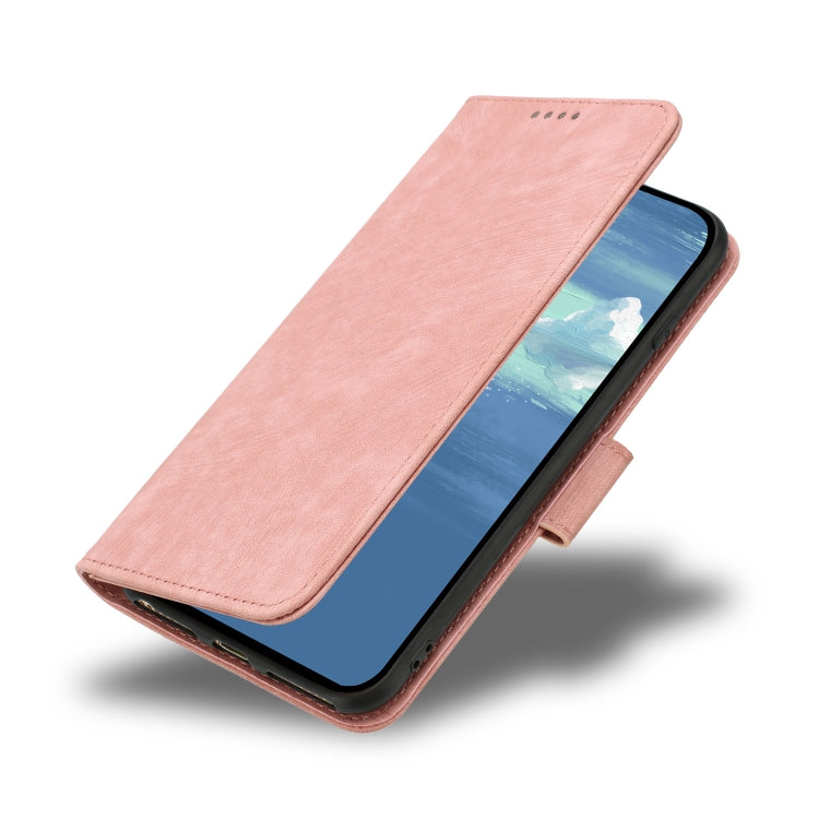 For iPhone 13 mini Dual-Fold Stripe Texture Buckle Leather Phone Case