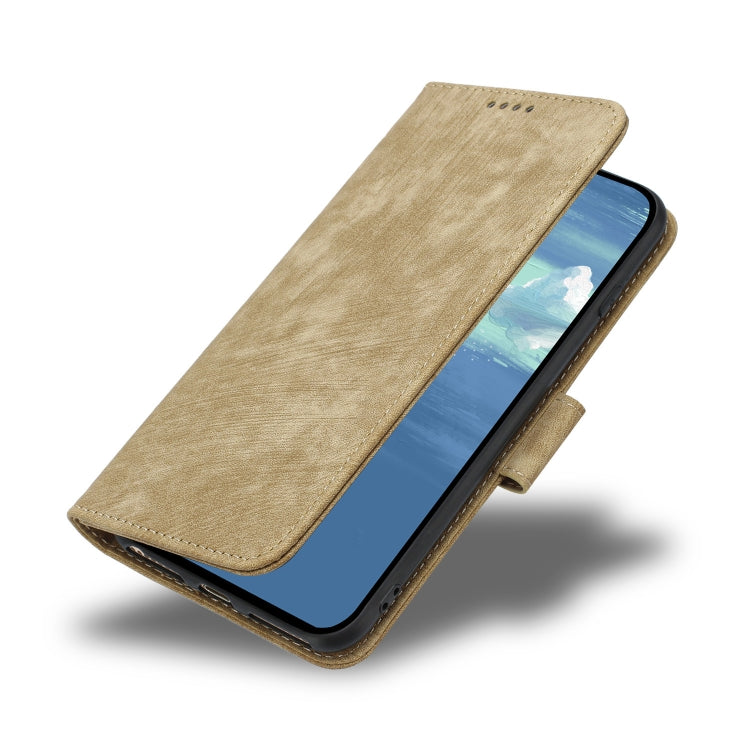 For iPhone 12 Pro Max Dual-Fold Stripe Texture Buckle Leather Phone Case