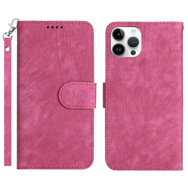 For iPhone 11 Pro Dual-Fold Stripe Texture Buckle Leather Phone Case