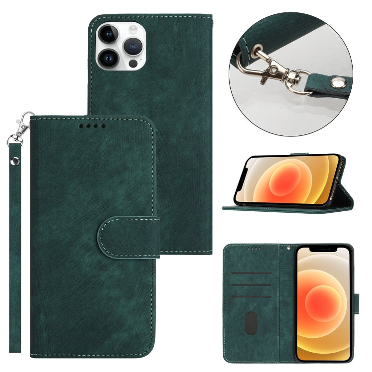 For iPhone 11 Pro Dual-Fold Stripe Texture Buckle Leather Phone Case