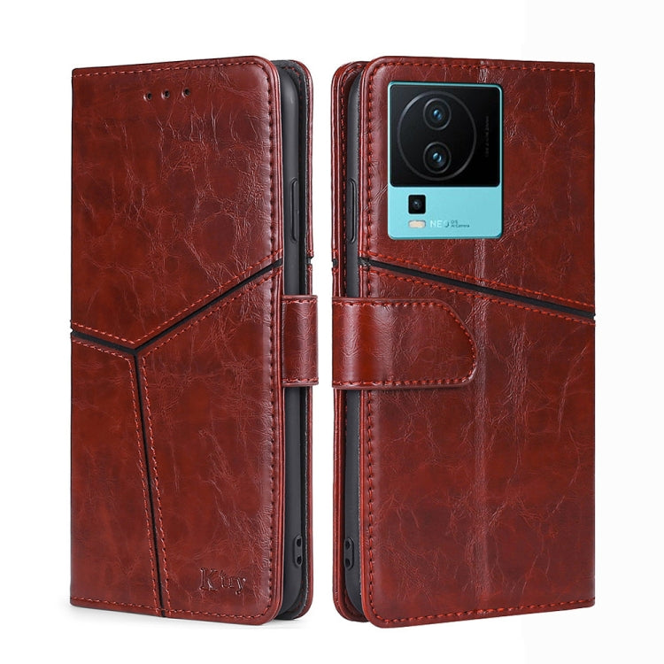 For vivo iQOO Neo7 Geometric Stitching Horizontal Flip Leather Phone Case