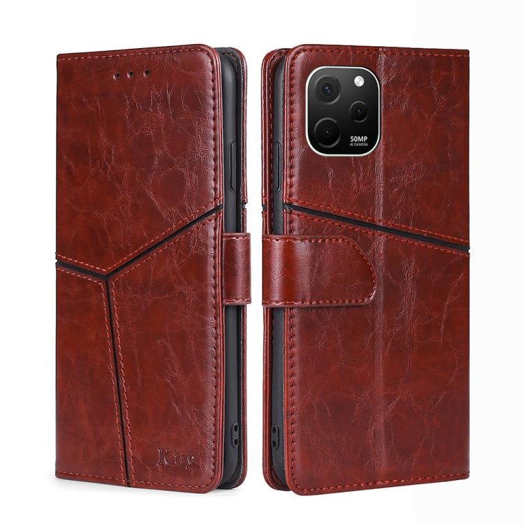 For Huawei nova Y61 Geometric Stitching Horizontal Flip Leather Phone Case