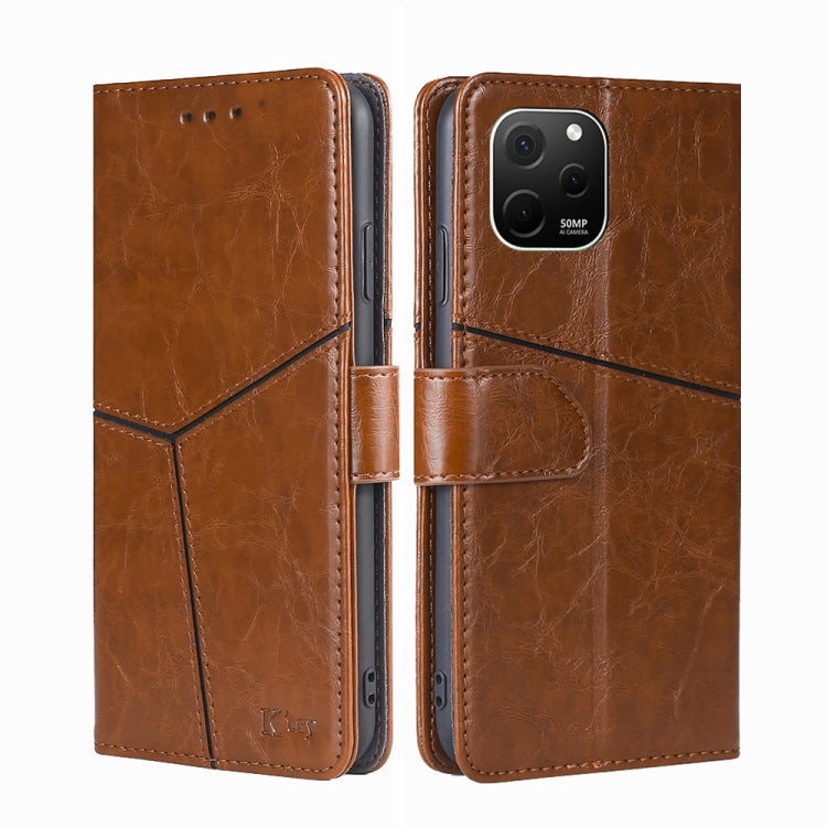 For Huawei nova Y61 Geometric Stitching Horizontal Flip Leather Phone Case