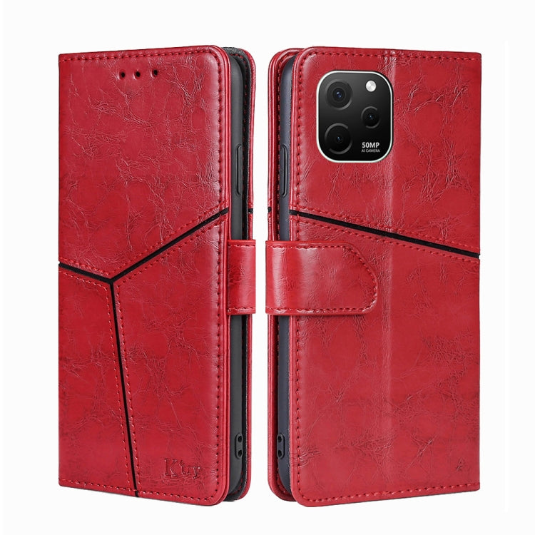 For Huawei nova Y61 Geometric Stitching Horizontal Flip Leather Phone Case
