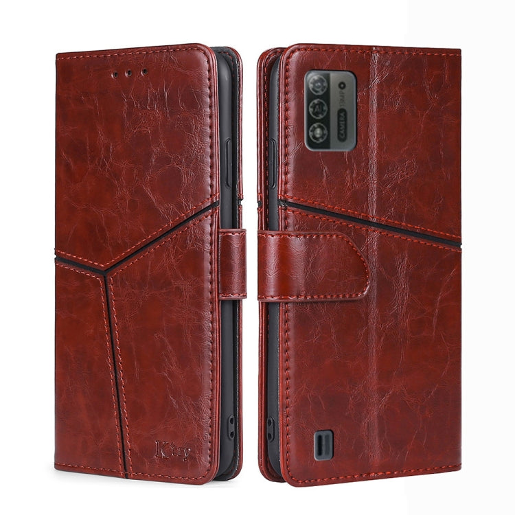 For ZTE Blade A52 Lite Geometric Stitching Horizontal Flip Leather Phone Case