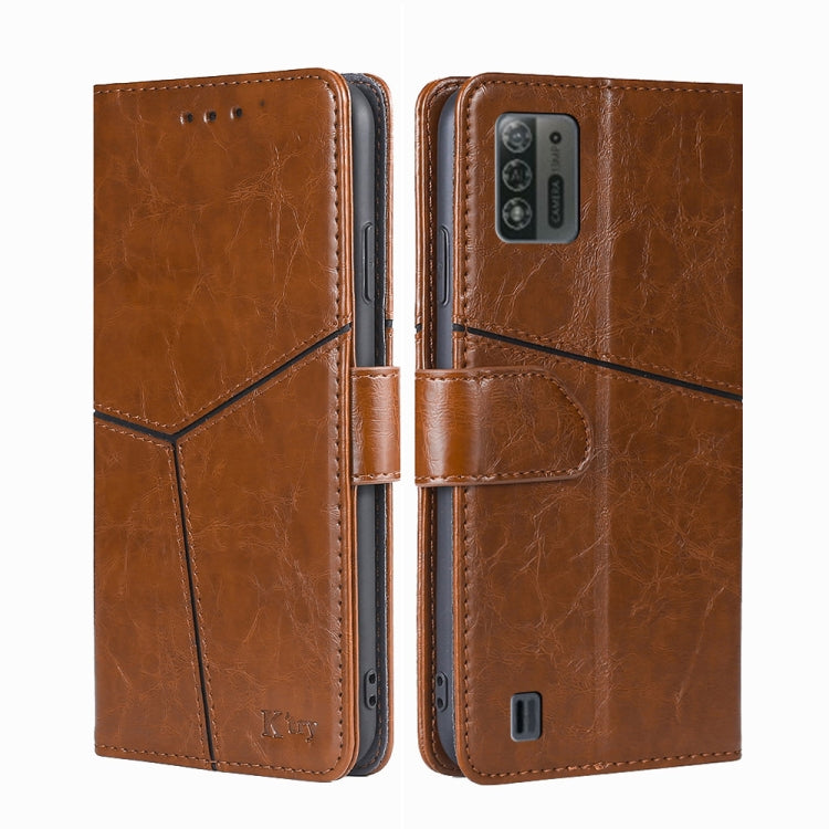 For ZTE Blade A52 Lite Geometric Stitching Horizontal Flip Leather Phone Case