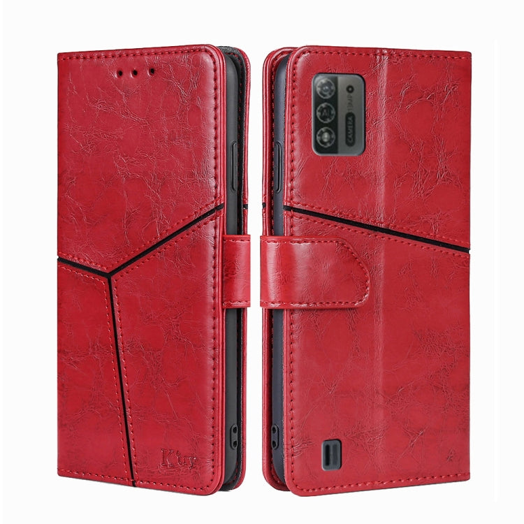 For ZTE Blade A52 Lite Geometric Stitching Horizontal Flip Leather Phone Case